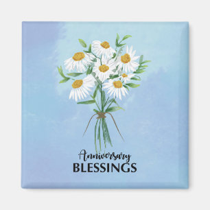 Hochzeitsjubiläums-Segen Blumenstrauß aus Gänseblü Magnet
