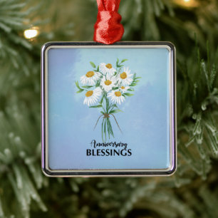 Hochzeitsjubiläums-Segen Blumenstrauß aus Gänseblü Ornament Aus Metall