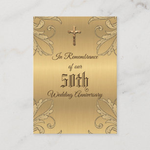 Hochzeitsjubiläumsgeschenk Goldenes Kreuz Heilige Visitenkarte