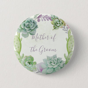 Hochzeitskakteen Sukkulents Mother of the Groom Button