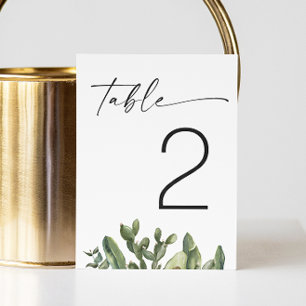 Hochzeitskaktus Elegante moderne Wüste Tischnummer