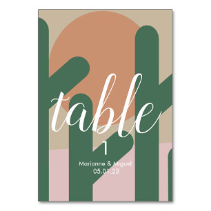 Hochzeitskaktus für die Tischnummer der Sitze