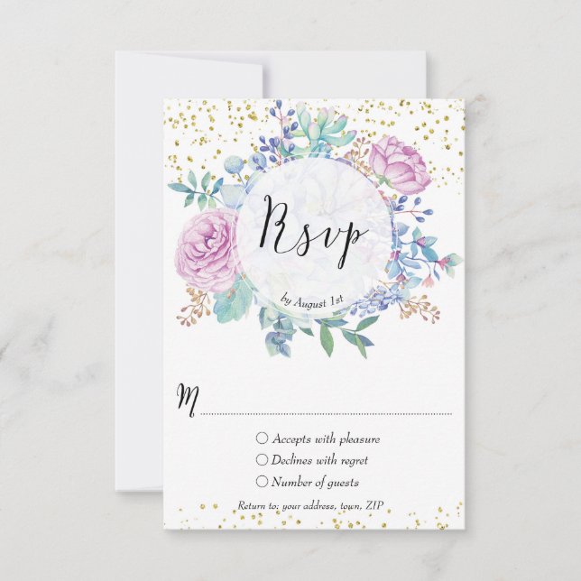 Hochzeitskaktus rsvp card succulents cactus floral (Vorderseite)