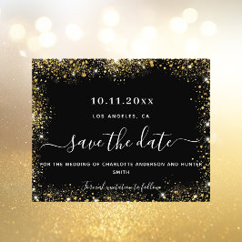 Hochzeitskalender für Glitzer mit schwarzem Gold r Flyer