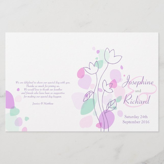 Hochzeitskalender für moderne Blume (Vorderseite)