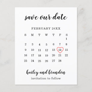 Hochzeitskalender Rotes Herz Budget Save the Date