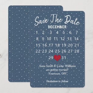 Hochzeitskalender "Save the Date" Stern Schneefloc Einladung