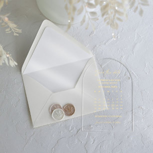 Hochzeitskalender-Streifenrahmen Save the Date Acryleinladungen