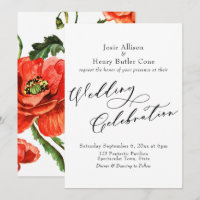 Hochzeitskalligraphie, rote Poppione zurück