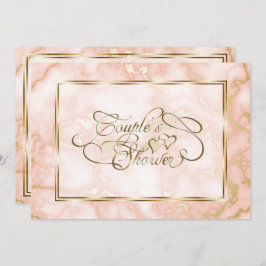 Hochzeitskalligraphie und Verzierte Goldmarmor-Ros Einladung