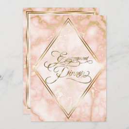 Hochzeitskalligraphie und Verzierte Goldmarmor-Ros Einladung