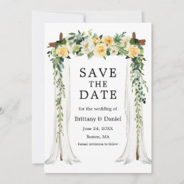 Hochzeitskanopie Arch Wasserfarbe Gelbe Blüte Save The Date