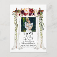 Hochzeitskanopie Wasserfarbe Burgund Foto
