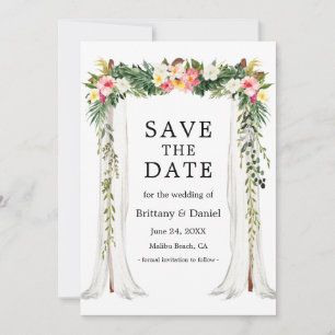 Hochzeitskanopie Wasserfarbe Tropische Blüte Save The Date