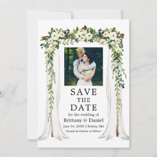 Hochzeitskanopie Wasserfarbe Weiße Blüte Save The Date