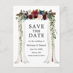 Hochzeitskanopie Wasserfarben Ankündigungspostkarte