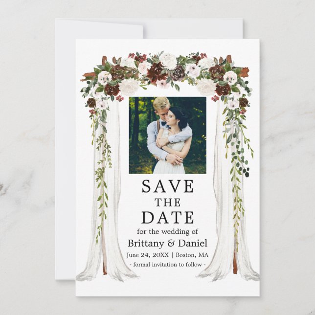 Hochzeitskanopie Wasserfarbener Grünwald Save The Date (Vorderseite)