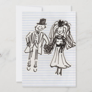 HOCHZEITSKARIKATUR BRAUT UND BRÄUTIGAM
