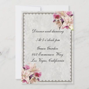 Hochzeitskarte aus weißem Lilienflor Einladung