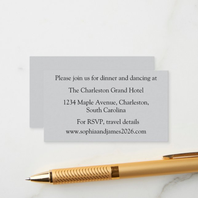 Hochzeitskarte Begleitkarte (Vorderseite/Rückseite Beispiel)