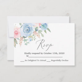 Hochzeitskarte Blau und Blau UAWG RSVP Karte