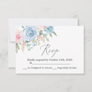 Hochzeitskarte Blau und Blau UAWG RSVP Karte