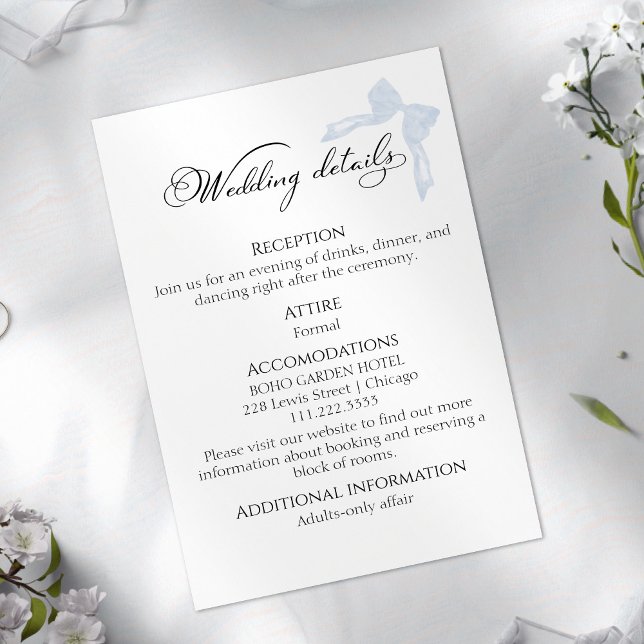 Hochzeitskarte | Bow Details UAWG QR Code Begleitkarte (Von Creator hochgeladen)