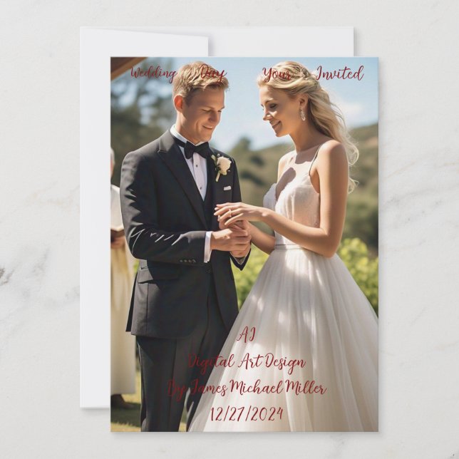 Hochzeitskarte Einladung (Vorderseite)