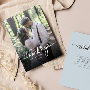 Hochzeitskarte Foto mit handgeschriebenem Dankesch Mitteilungskarte