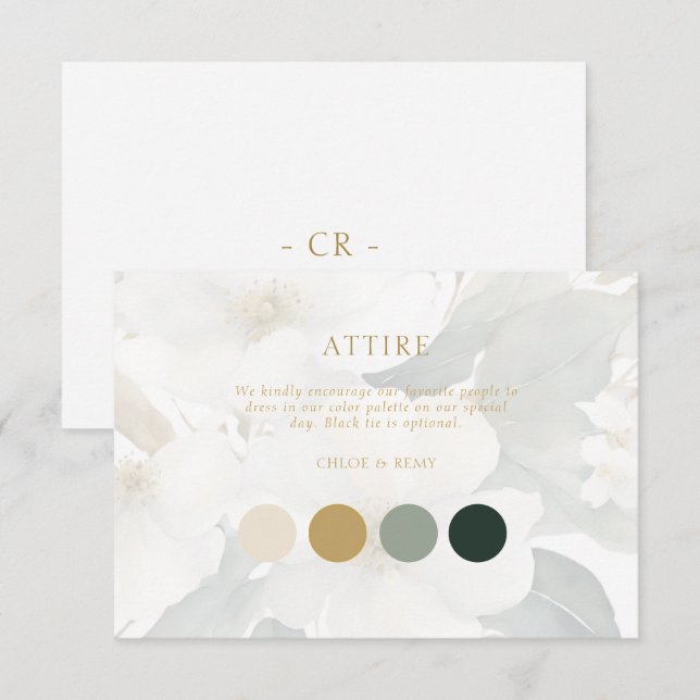 Hochzeitskarte für Aquarellgoldfolien RSVP Karte (Vorne/Hinten)