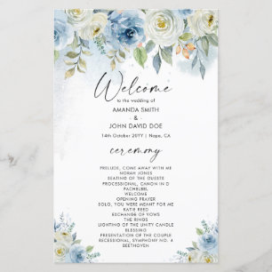 Hochzeitskarte für Blau und Weiß