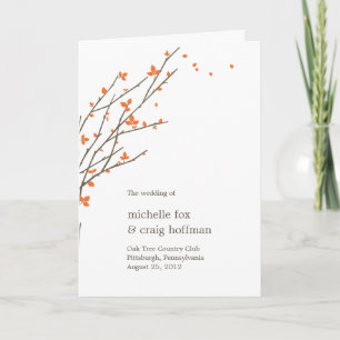 Hochzeitskarte für blühende Zweige - Orange Programm