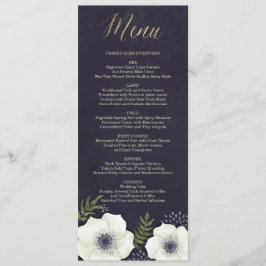 Hochzeitskarte für Blume der Sommernacht Menükarte