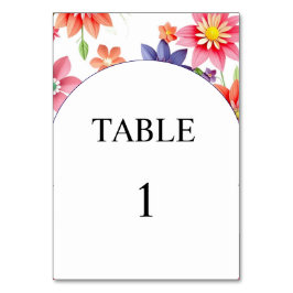 Hochzeitskarte für Blumenbeete Tischnummer