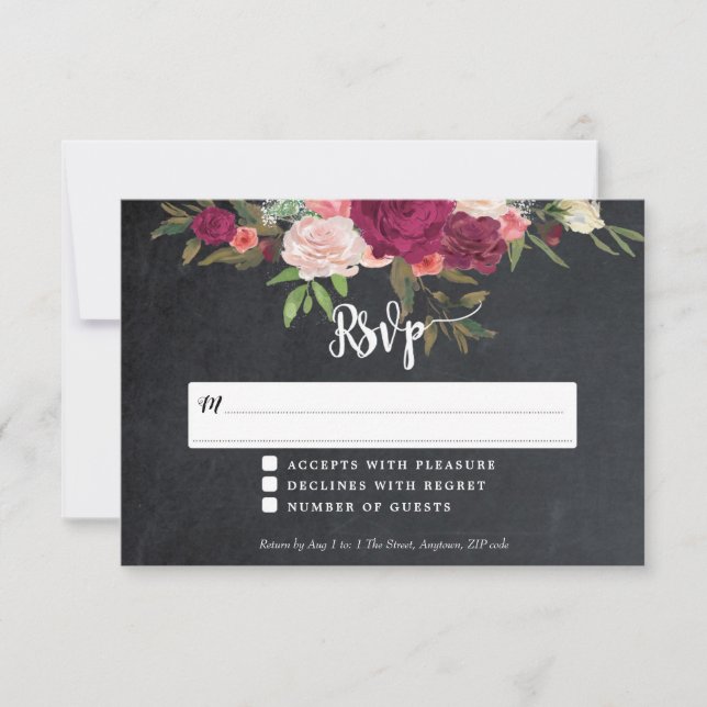 Hochzeitskarte für Boho floral RSVP Karte (Vorderseite)
