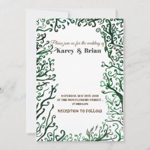 Hochzeitskarte für botanische Elemente Einladung