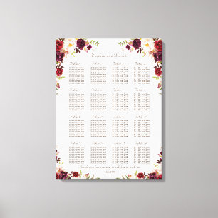 Hochzeitskarte für Burgund Pink Saffron Leinwanddruck