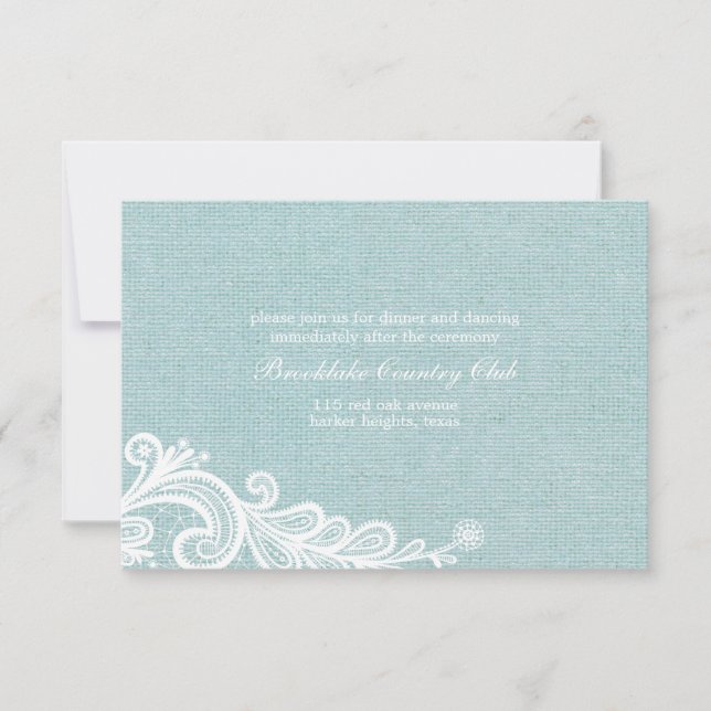 Hochzeitskarte für Burlap und Lace Einladung (Vorderseite)