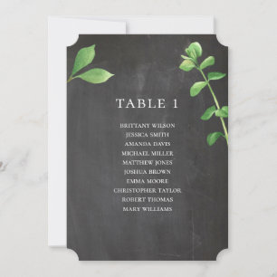 Hochzeitskarte für Chalkboard. Grüne botanische Einladung