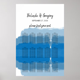 Hochzeitskarte für das blaue Wasser des Strandes Poster