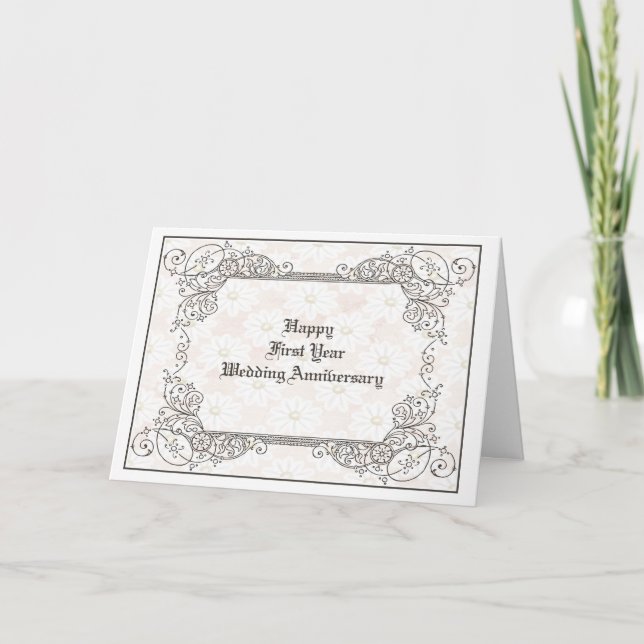 Hochzeitskarte für das erste Jahr Karte (Vorderseite)
