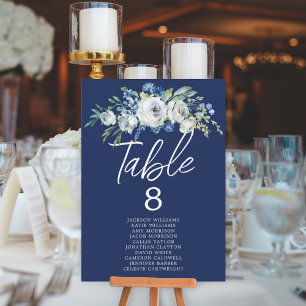Hochzeitskarte für die blaue Blütenblüte