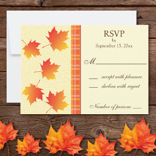 Hochzeitskarte für die Herbstsaison - Blätter RSVP Karte
