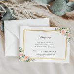 Hochzeitskarte für die Hochzeitsreise mit rosa Blu RSVP Karte<br><div class="desc">Eine Hochzeitsempfangskarte mit marinierten und rot-rosa Blume für Ihren Hochzeitsempfang. Sie können den Text und die Farbe nach Ihrem eigenen Hochzeitstil anpassen.</div>