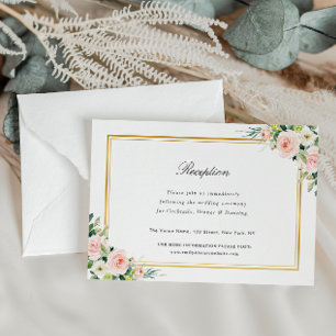 Hochzeitskarte für die Hochzeitsreise mit rosa Blu RSVP Karte
