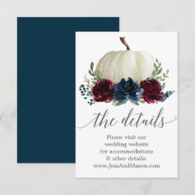 Hochzeitskarte für die Hochzeitswebsite von Navy B