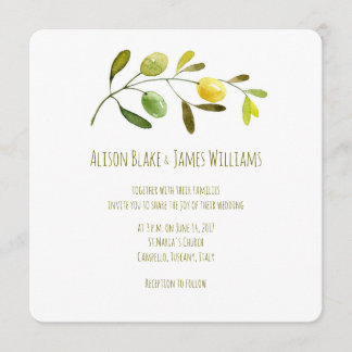 Hochzeitskarte für die Olive Branch Einladung
