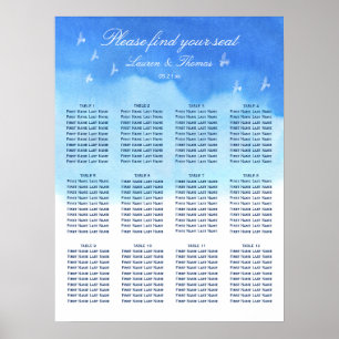 Hochzeitskarte für Doves & Blue Watercolor Poster