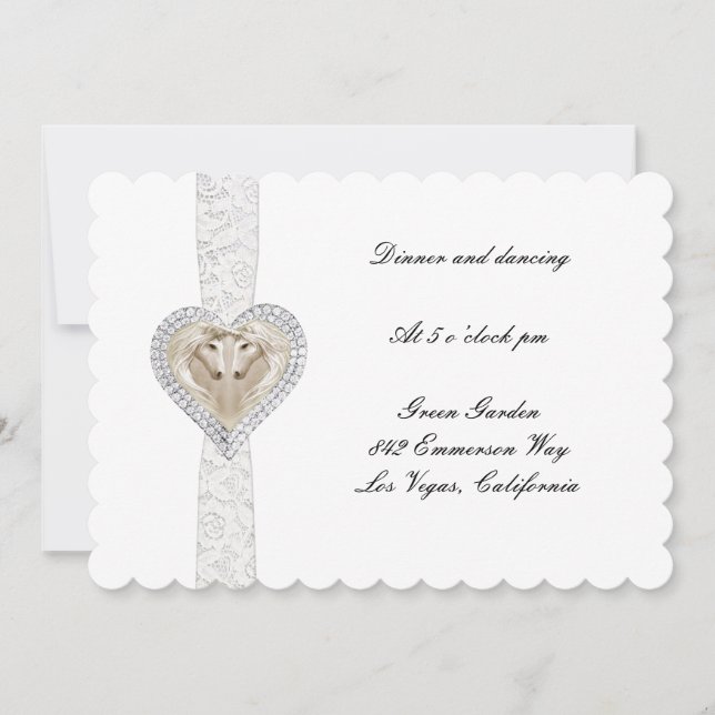 Hochzeitskarte für Einhorn und Spitzen Einladung (Vorderseite)