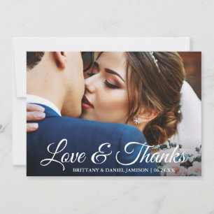 Hochzeitskarte für Foto Liebe & Dankbride & Groom  Dankeskarte